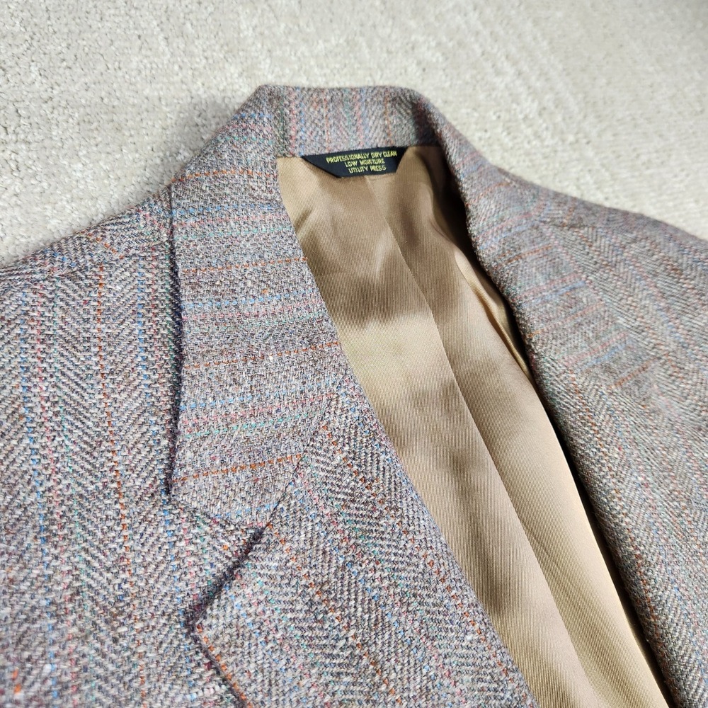 Vintage Orvis Tweed Blazer Men 44 Windowpane Plaid Wool Sport Coat Outdoor